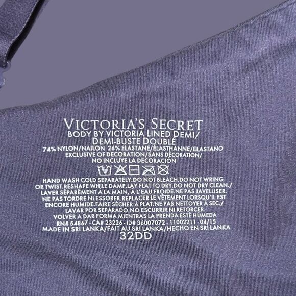 Victoria’s Secret Body by Victoria Lined Demi Bra Size 32DD 32E - Picture 4 of 5